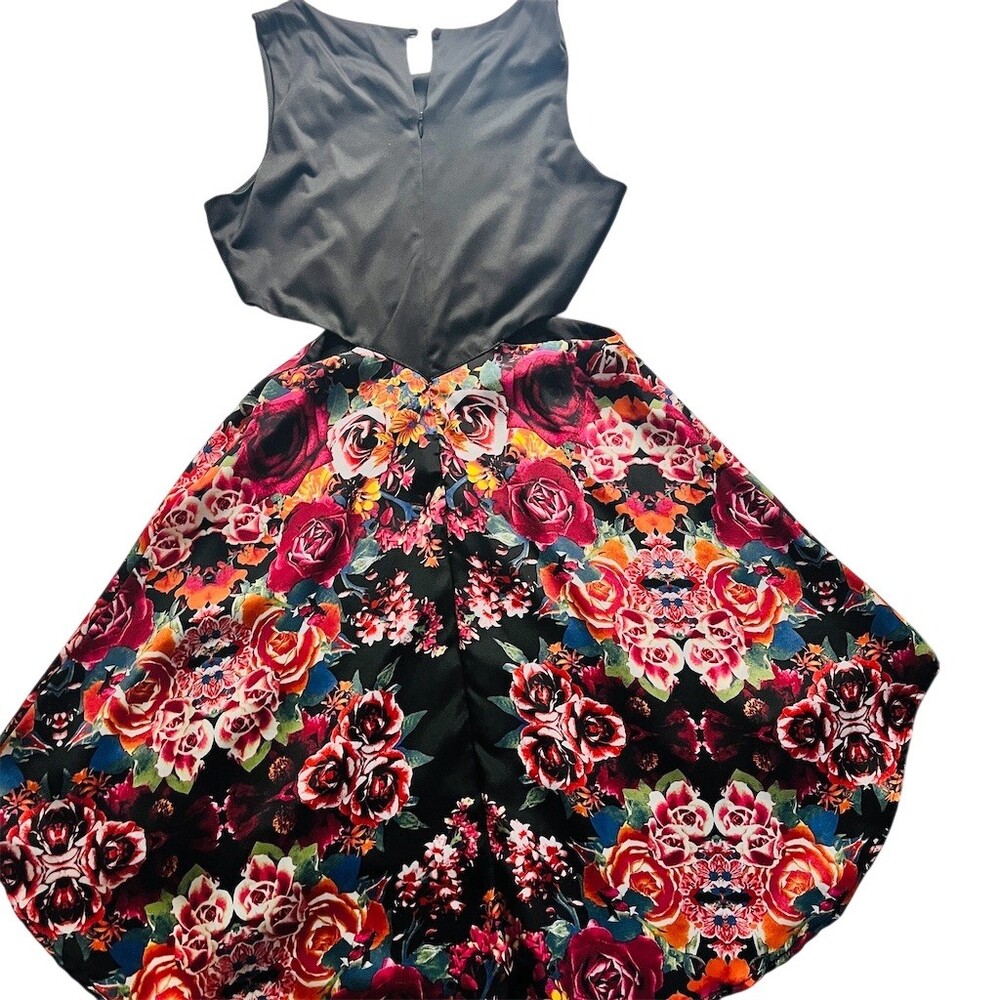 Material Girl Dress Womens Size M Fit & Flare Hi-Low Floral Party Formal